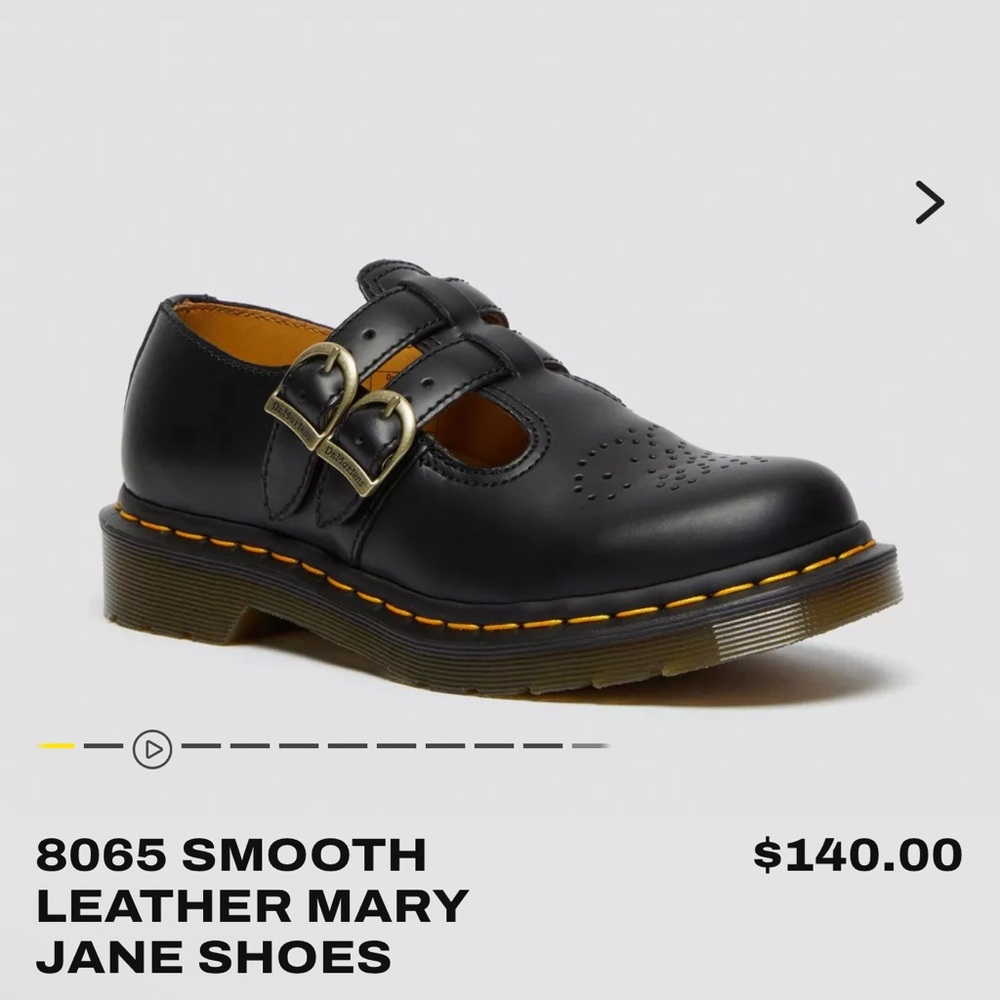 Dr. Martens Smooth Black Leather Mary Jane Shoes
